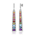 Statement Rainbow Sapphire & Diamond Bar Earrings