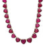 Graduated Glass Filled Ruby Heart Tennis Necklace with Black Rhodium