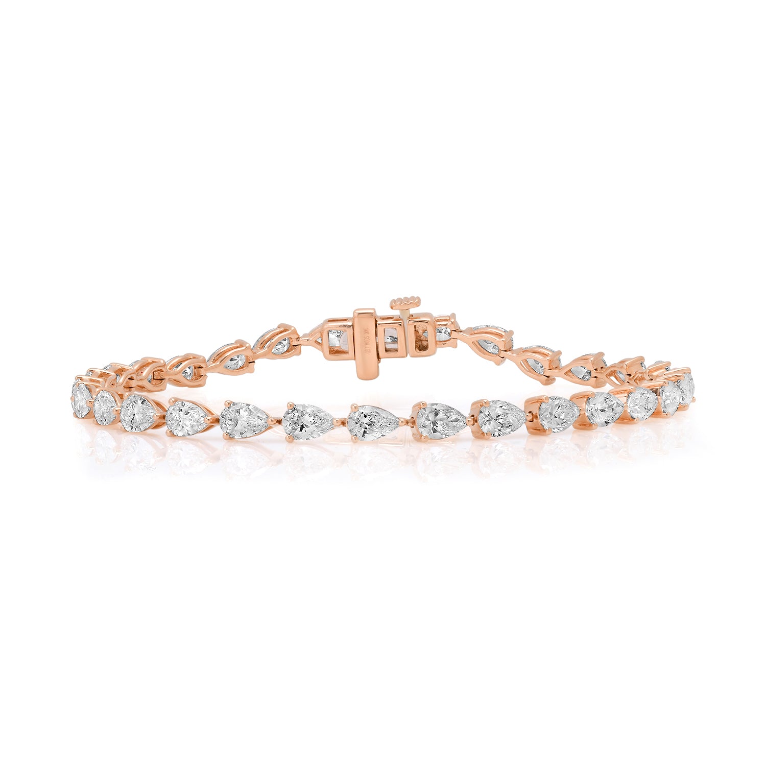 Segmented Pear Shaped Diamond Eternity Bracelet
