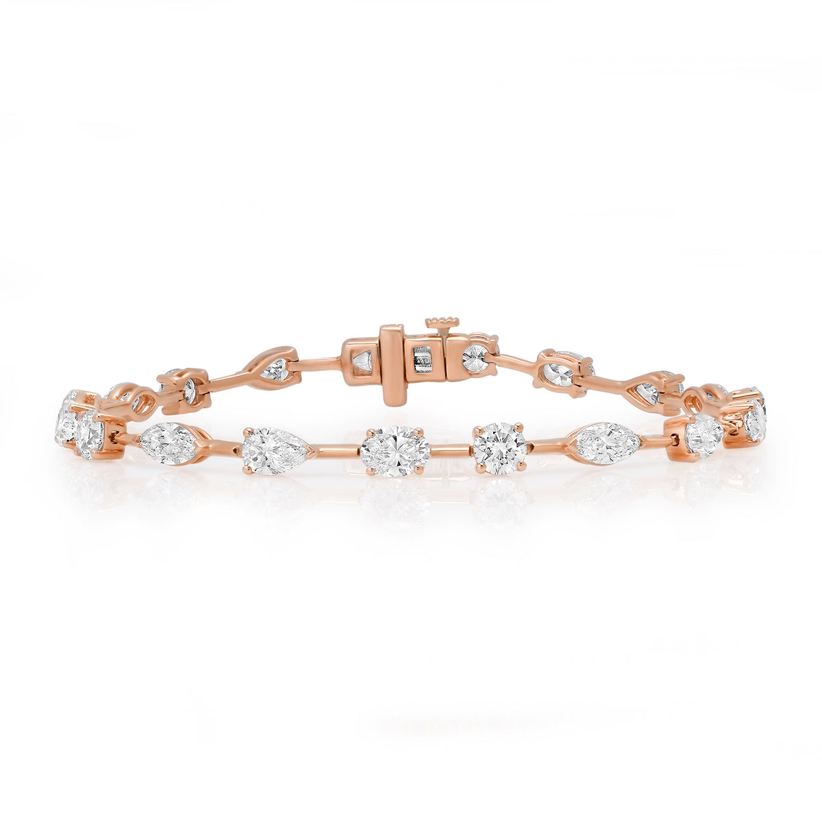 Segmented Mixed Shaped Diamond Eternity Bracelet