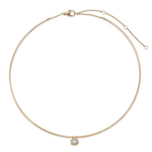 Gold Rod Collar Necklace with Oval Diamond