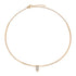 Gold Wire Collar Necklace with Mixed Shape Diamond Duo