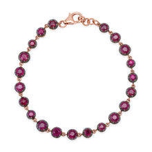 Round Ruby Tennis Bracelet with Black Rhodium