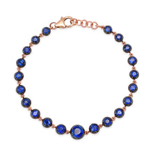 Graduated Round Kyanite Tennis Bracelet with Black Rhodium