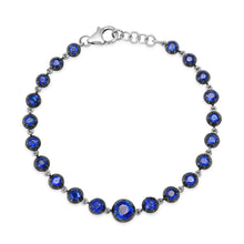 Graduated Round Kyanite Tennis Bracelet with Black Rhodium