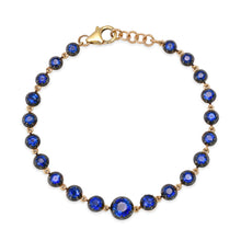 Graduated Round Kyanite Tennis Bracelet with Black Rhodium