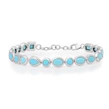 Bezel Set Mixed Shape Turquoise Bracelet