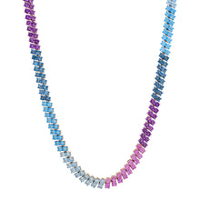 Mixed Gemstone Mesh Flexible Tennis Necklace
