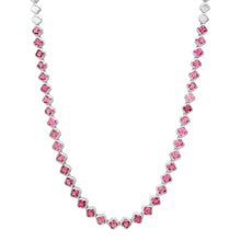 Square Bezel Set Pink Tourmaline Statement Necklace