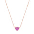 Bezel Set Pink Sapphire Heart Necklace