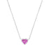 Bezel Set Pink Sapphire Heart Necklace