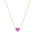 Bezel Set Pink Sapphire Heart Necklace