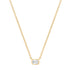Bezel Set Emerald Cut Diamond Necklace