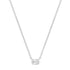 Bezel Set Emerald Cut Diamond Necklace