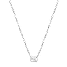 Bezel Set Emerald Cut Diamond Necklace