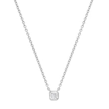 Bezel Set Asscher Cut Diamond Necklace
