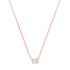 Bezel Set Emerald Cut Diamond Necklace