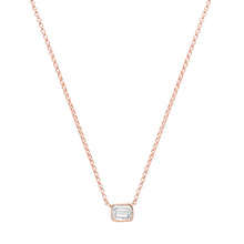 Bezel Set Emerald Cut Diamond Necklace