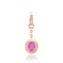 Bezel Set Pink Sapphire Dangle Drop Charm