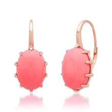 Oversized Oval Coral Drop Earrings