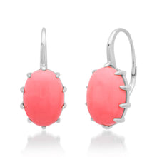 Oversized Oval Coral Drop Earrings