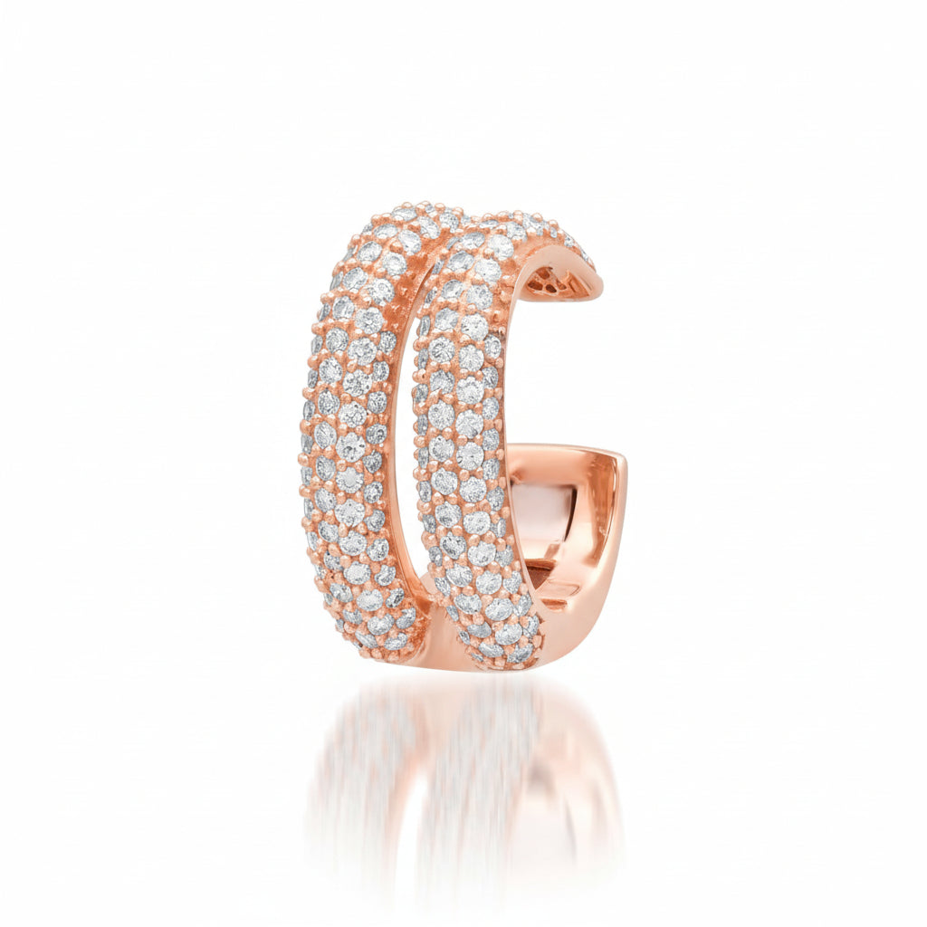 Double Pave Row Diamond Ear Cuff