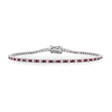 Prong Set Diamond & Ruby Tennis Bracelet