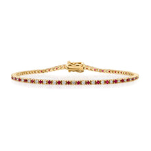 Prong Set Diamond & Ruby Tennis Bracelet