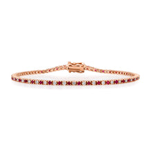 Prong Set Diamond & Ruby Tennis Bracelet