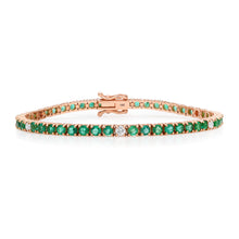 Diamond Tennis Bracelet with Bezel Set Diamond Hearts