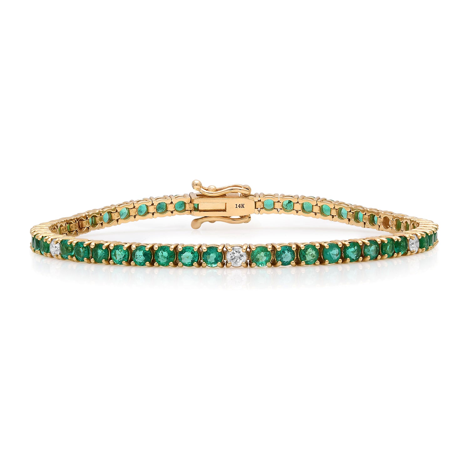 Emerald Tennis Bracelet with Diamond Accents