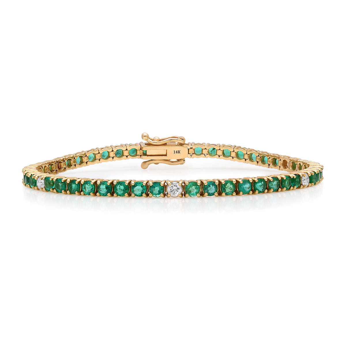Emerald Tennis Bracelet with Diamond Accents