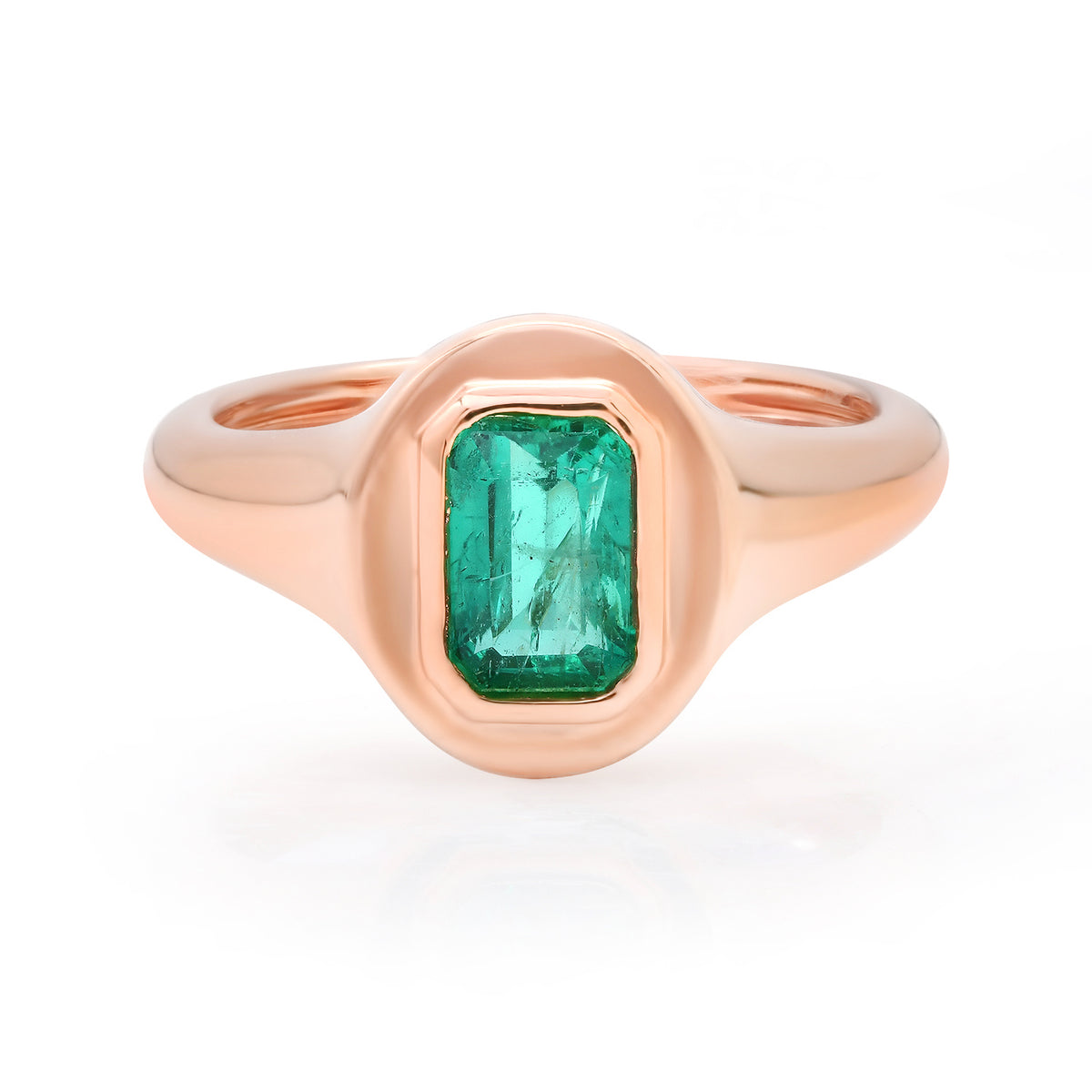 Emerald Cut Emerald Pinky Ring