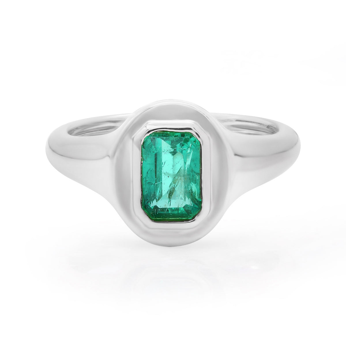Emerald Cut Emerald Pinky Ring