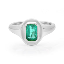 Emerald Cut Emerald Pinky Ring