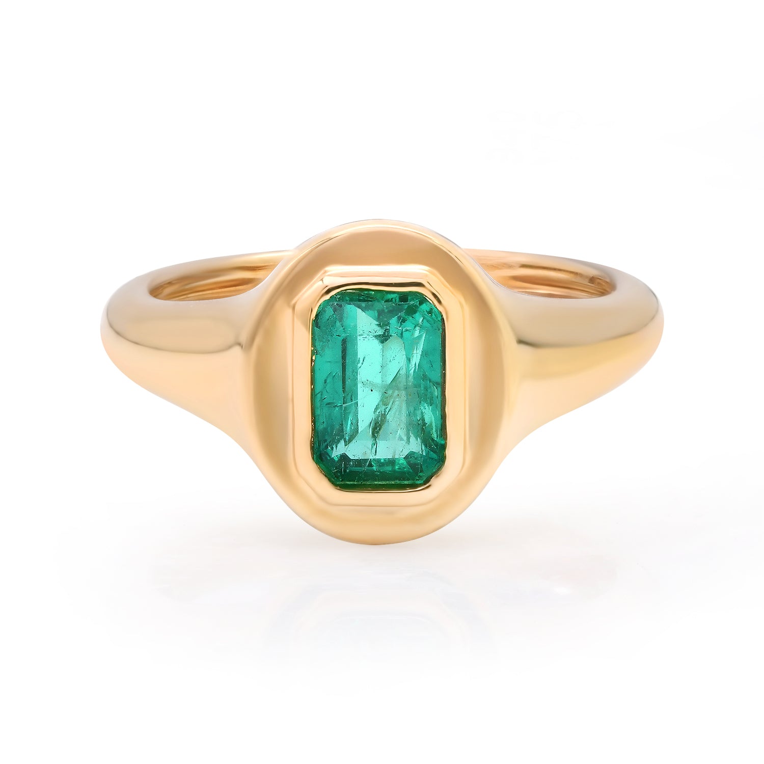 Emerald Cut Emerald Pinky Ring
