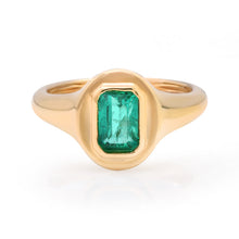 Emerald Cut Emerald Pinky Ring