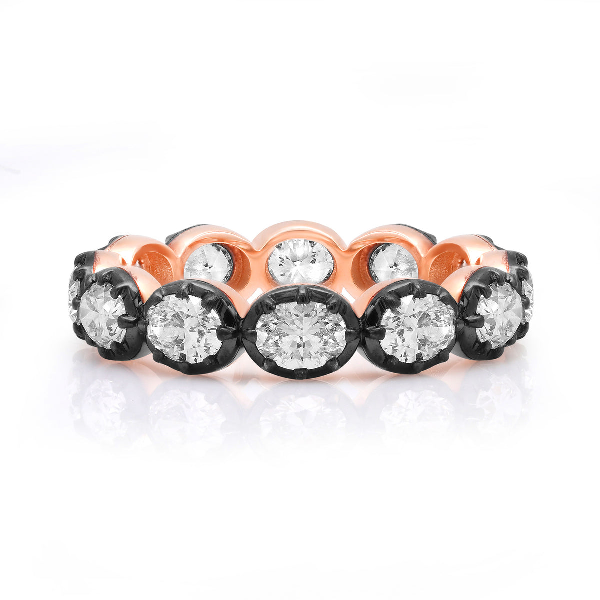 Diamond Oval Eternity Band with Black Rhodium