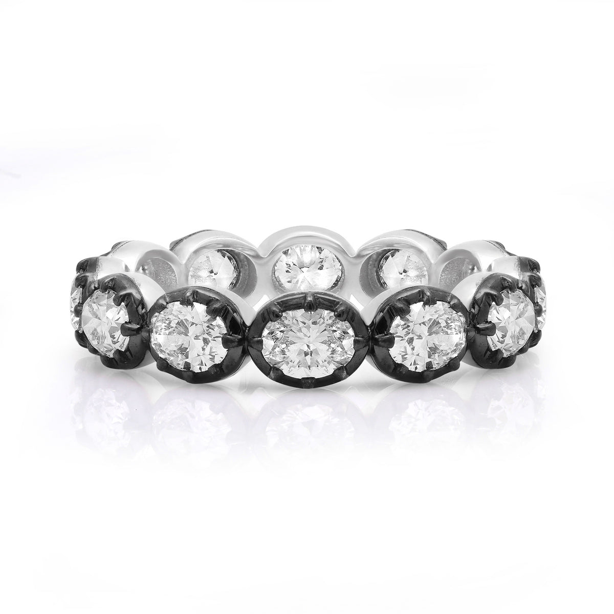 Diamond Oval Eternity Band with Black Rhodium