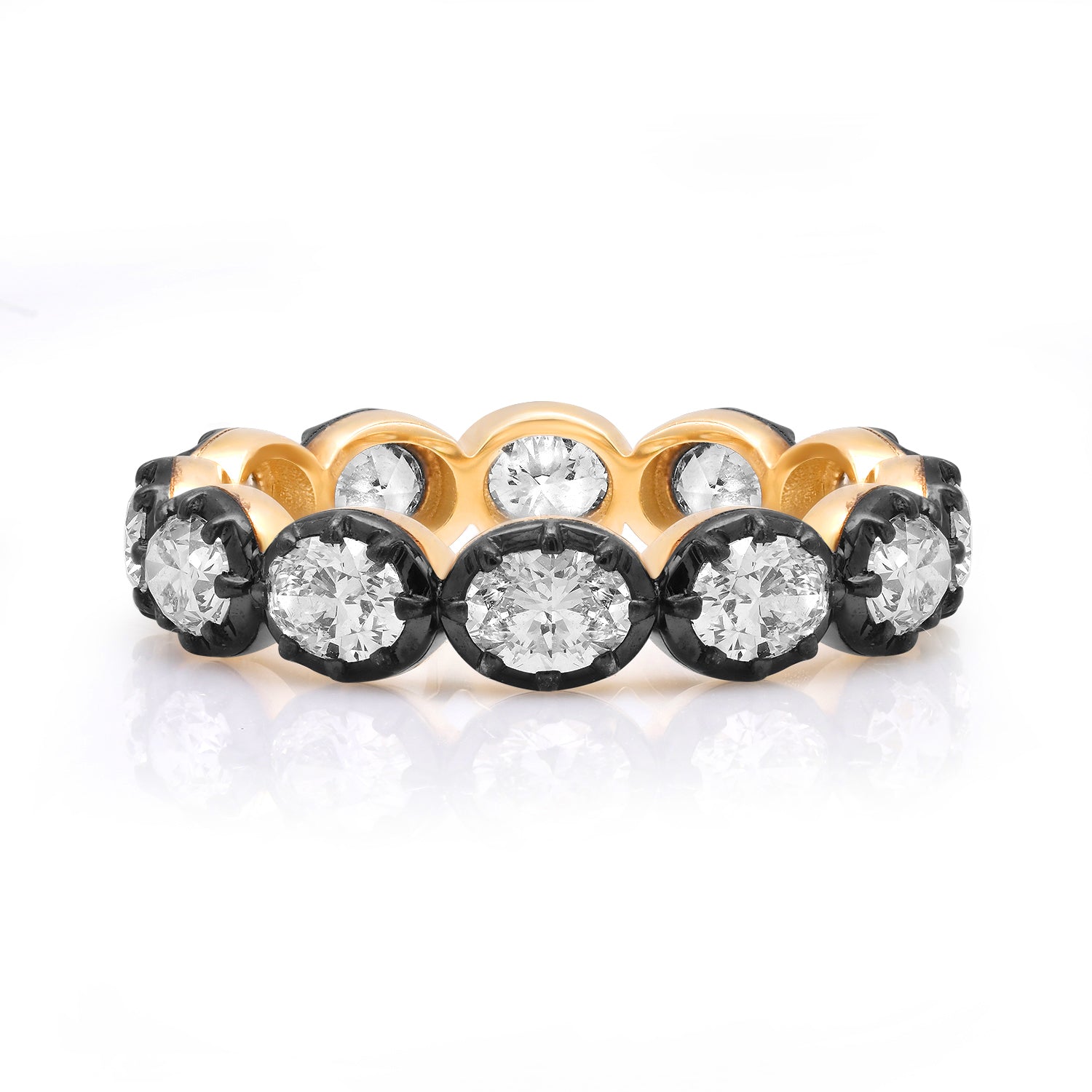 Diamond Oval Eternity Band with Black Rhodium