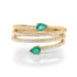 Dreamy Duo Coiled Diamond Ring with Emerald Pears