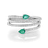 Dreamy Duo Coiled Diamond Ring with Emerald Pears