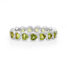 Petite Bezel Set Gemstone Heart Eternity Ring