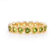 Petite Bezel Set Gemstone Heart Eternity Ring