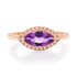 Marquise Amethyst Ring with Pave Diamond Frame
