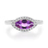 Marquise Amethyst Ring with Pave Diamond Frame