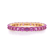 Pink Sapphire or Black Diamond Eternity Band Ring