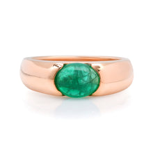 Flush Emerald Cabochon Band Ring