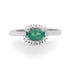 Petite Emerald Ring with Diamond Frame