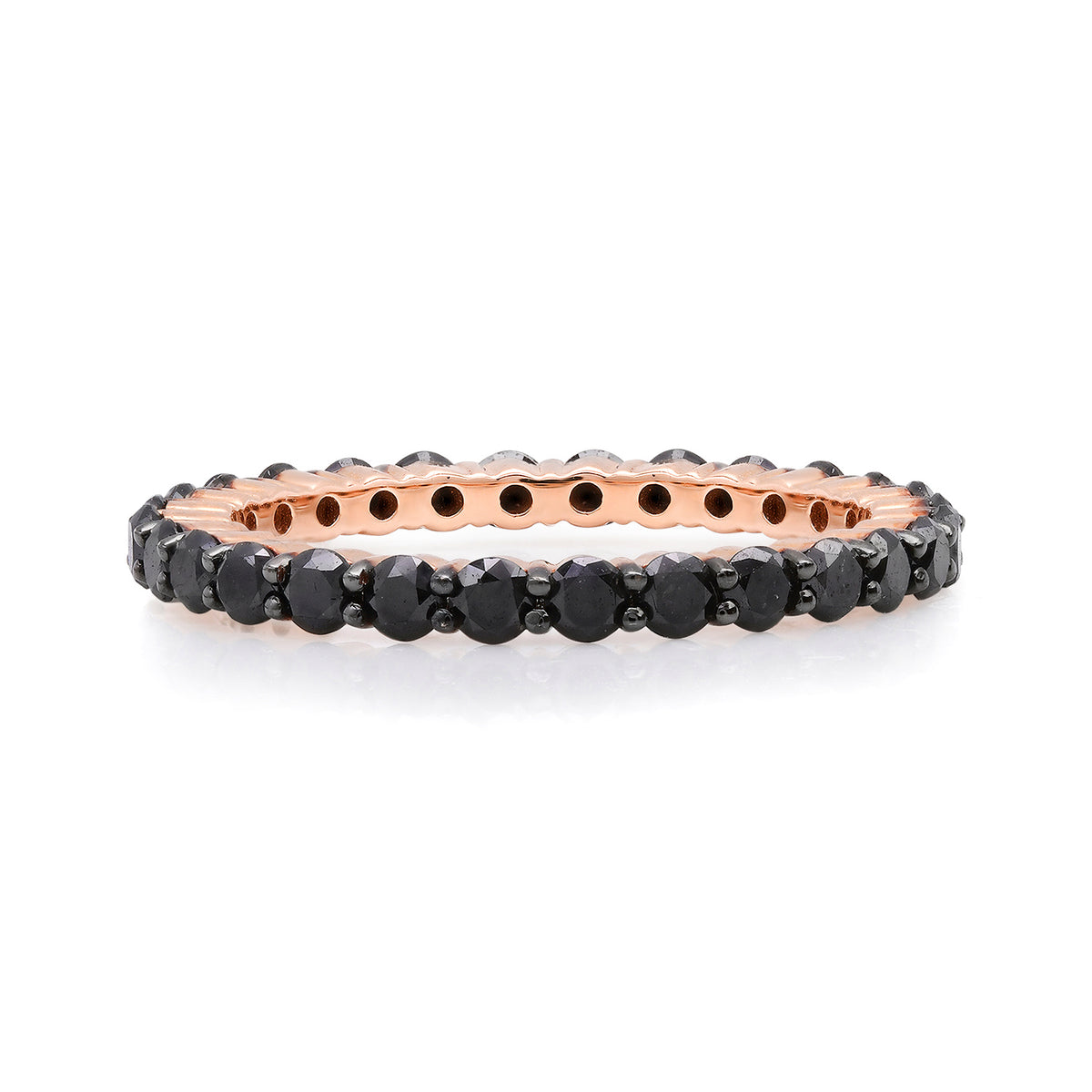 Pink Sapphire or Black Diamond Eternity Band Ring